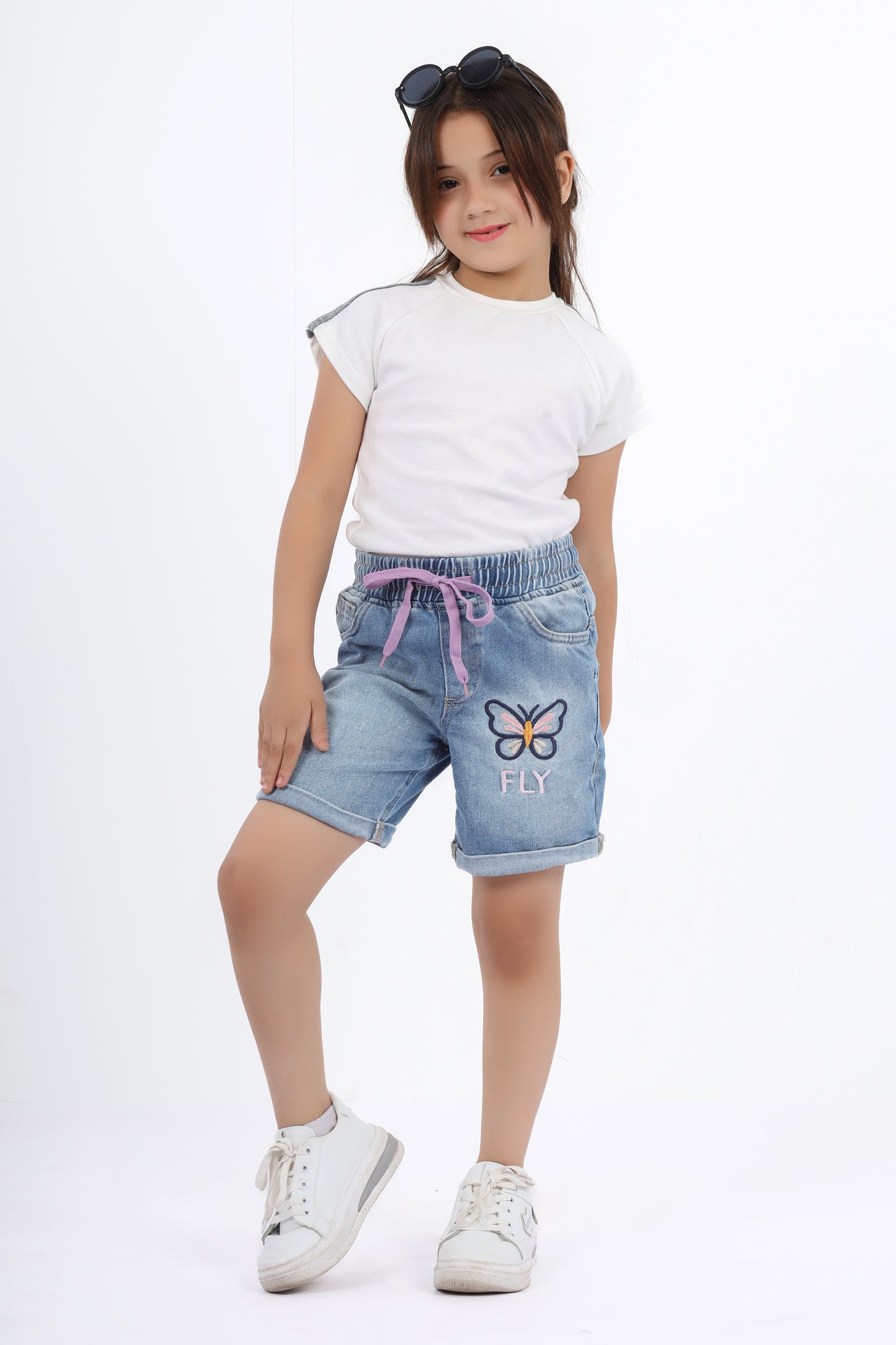 Girls' denim shorts