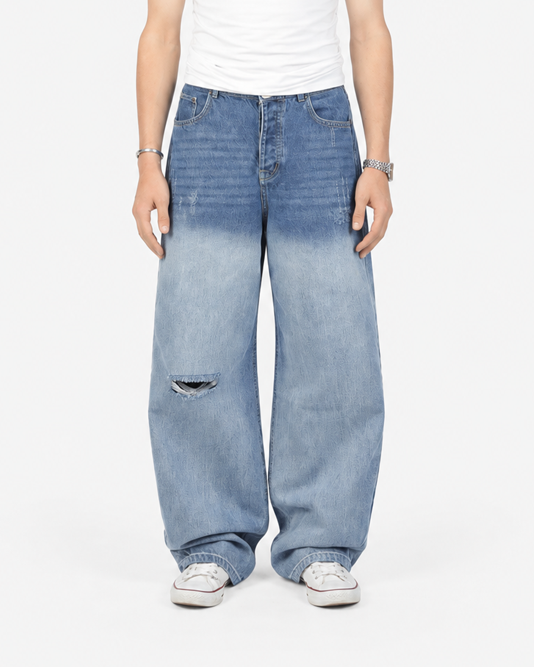 Men’s Wide-Leg Cutting Jeans