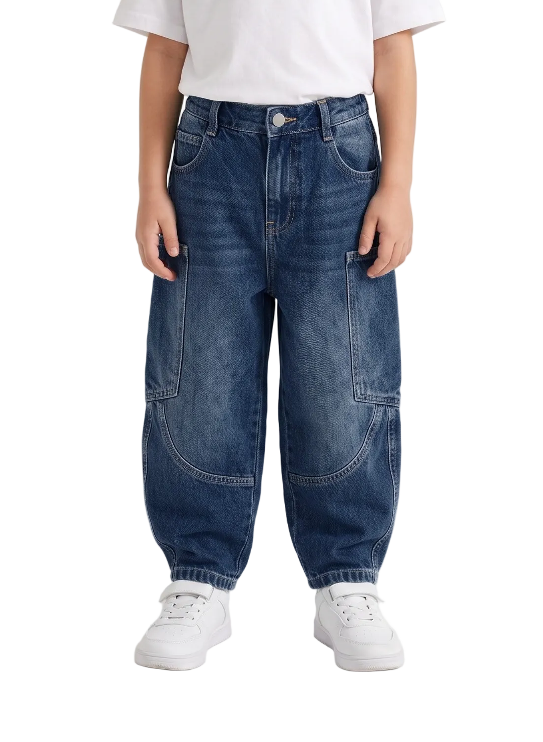 Boy's Wide-Leg Cargo Jeans