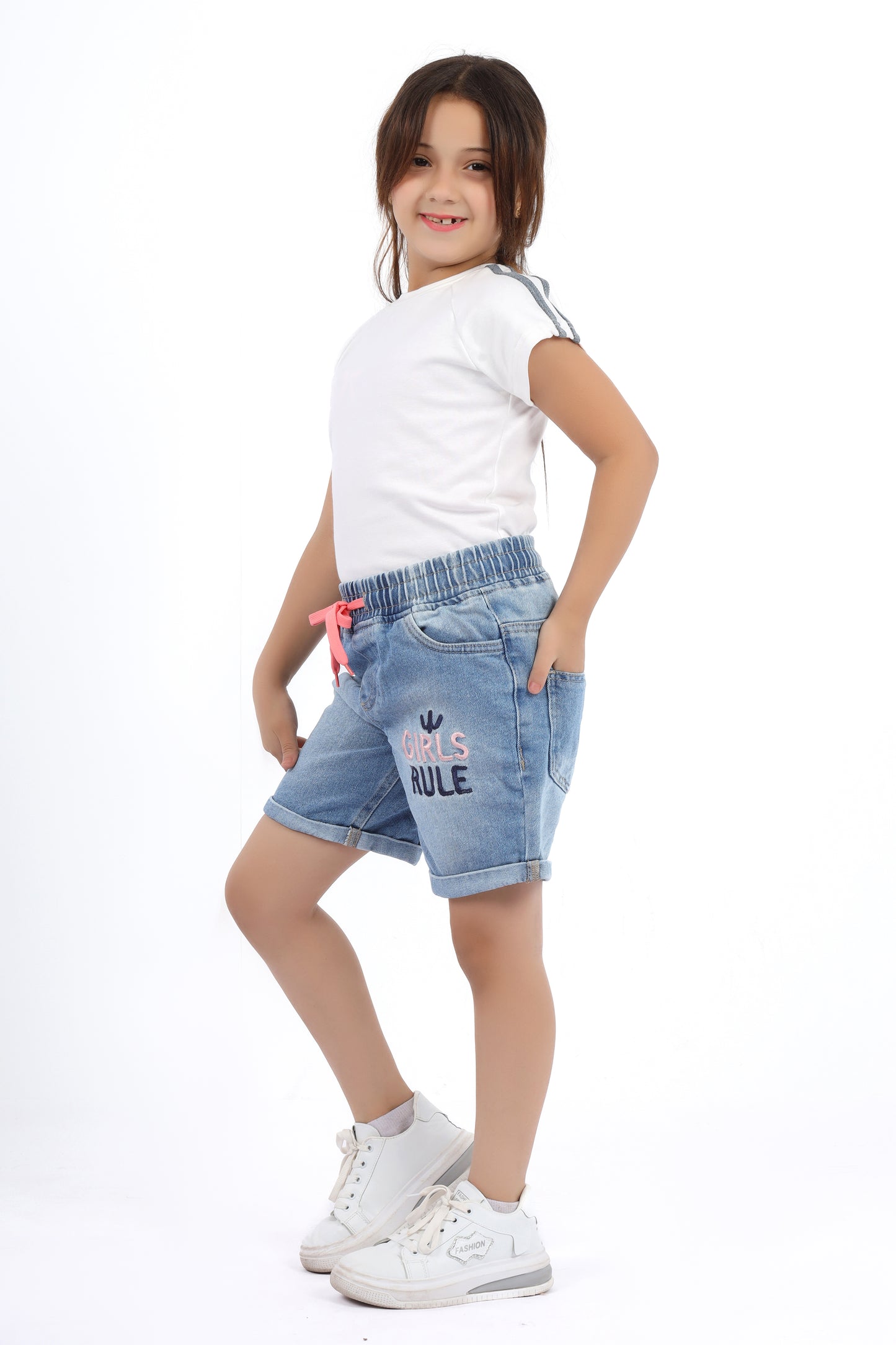 Girls' denim shorts
