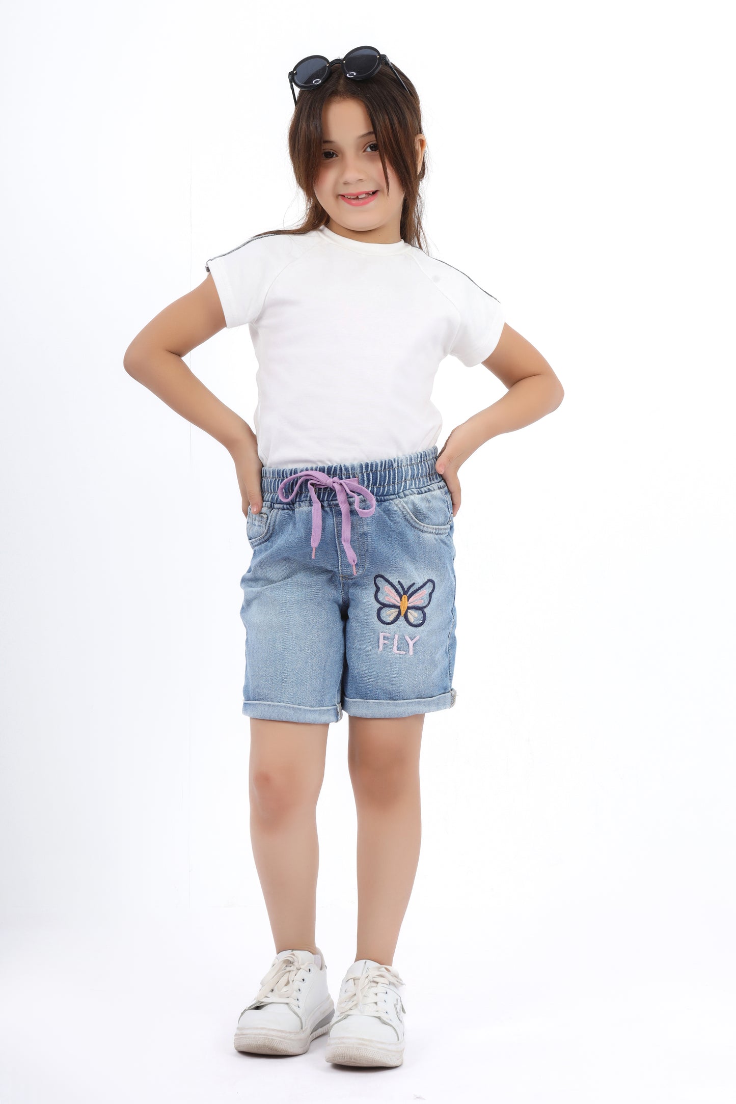 Girls' denim shorts