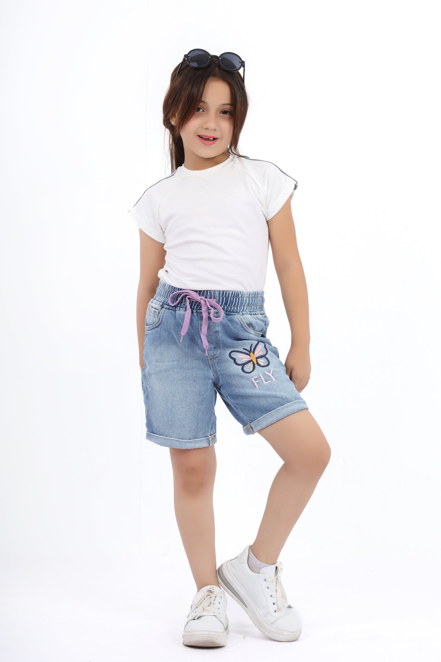 Girls' denim shorts