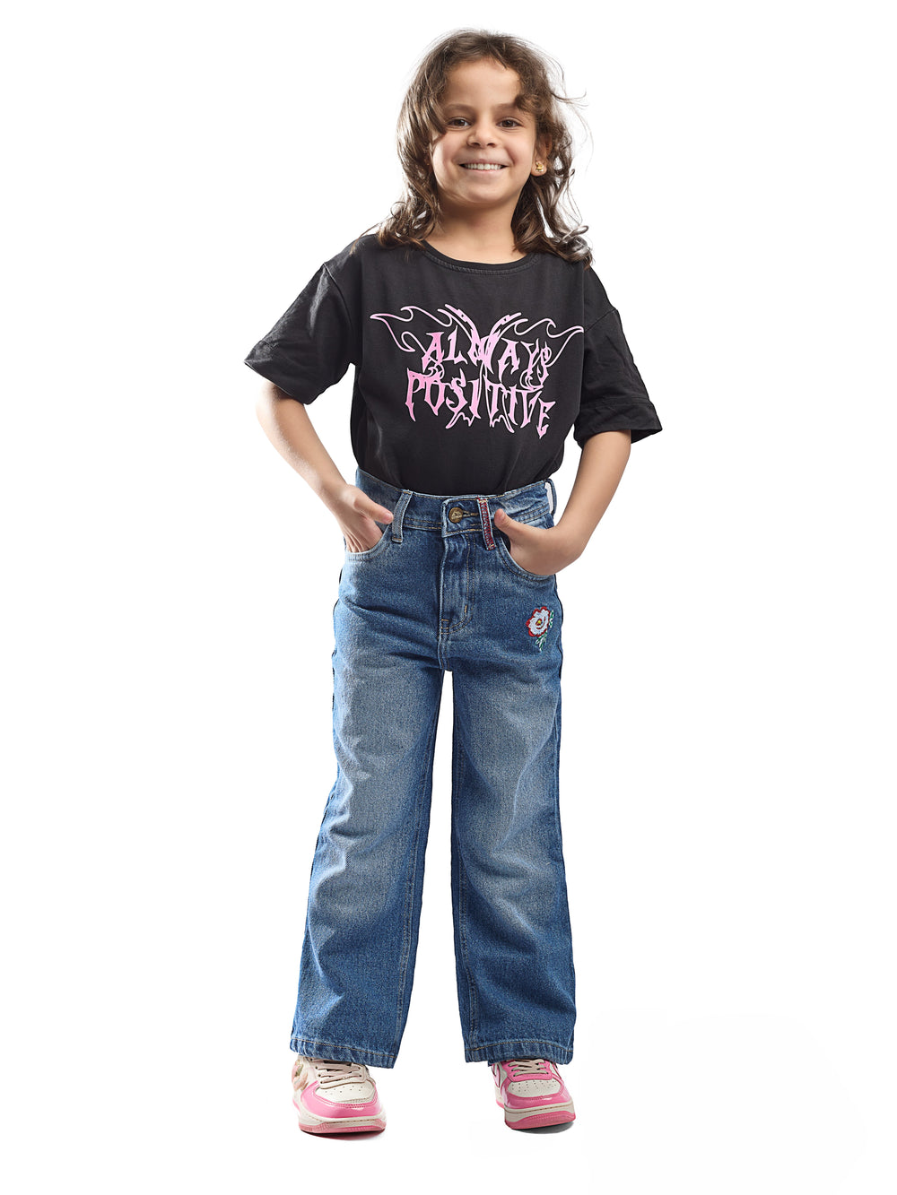 Girls' Wide-Leg Jeans