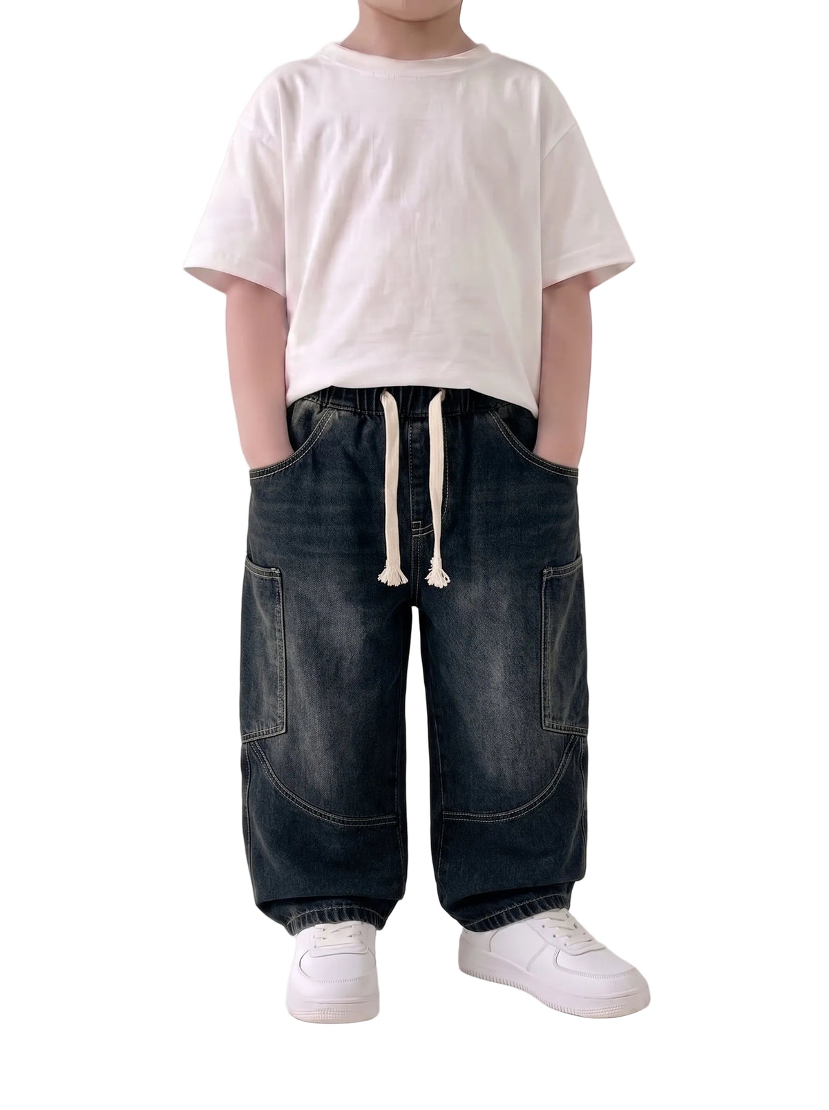 Boy's Wide-Leg Cargo Jeans