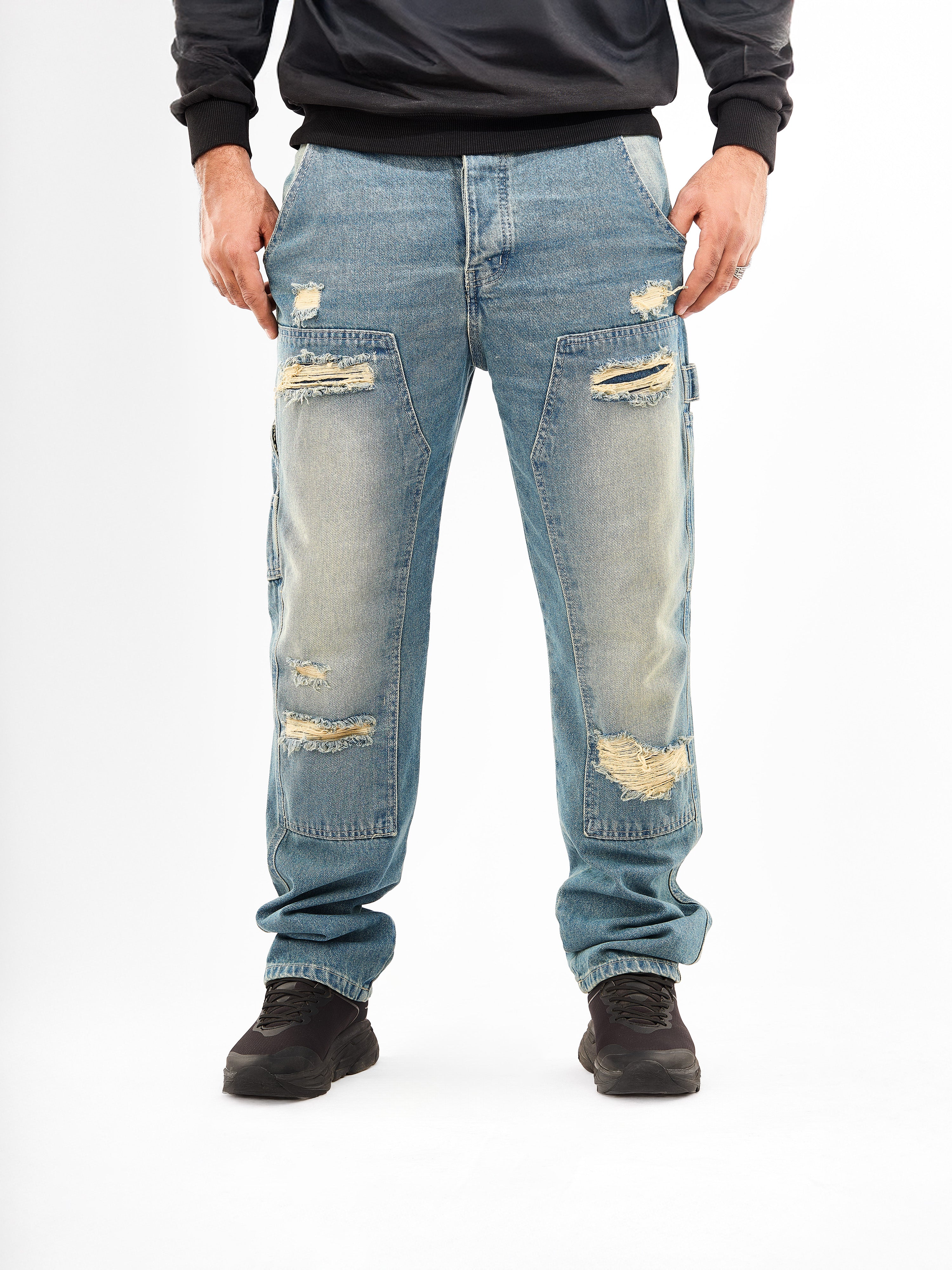Men’s Regular Fit Cutting Jeans