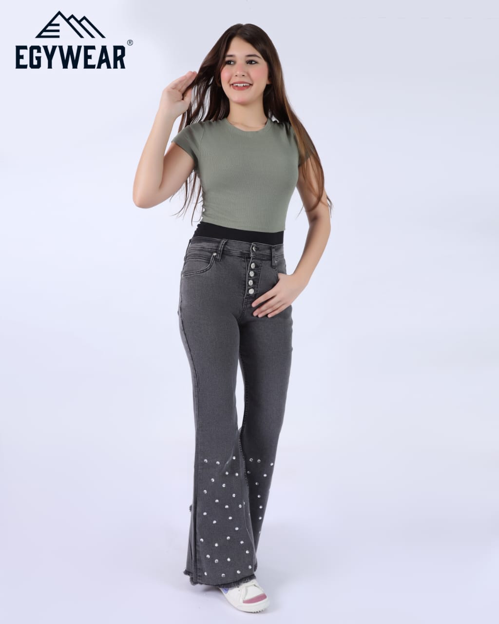 open down leg women jeans pants