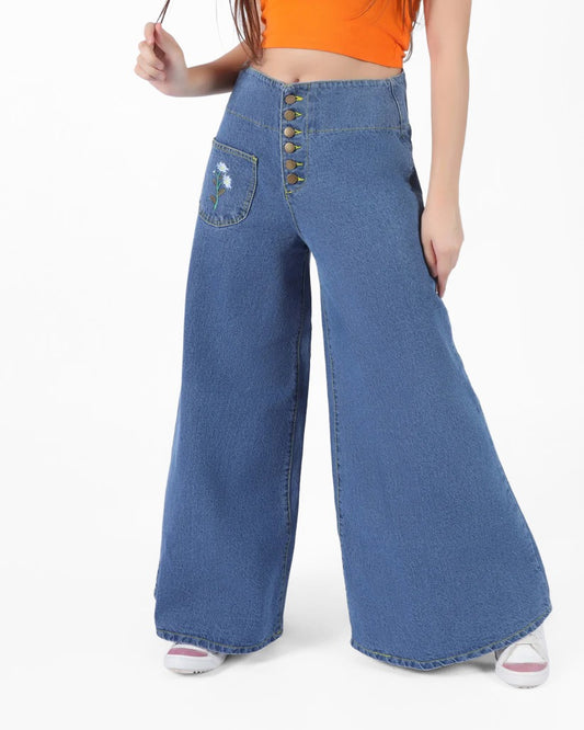 Extra Wide leg jeans women Pants