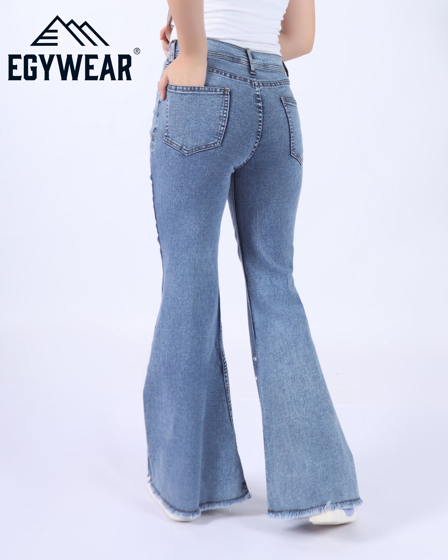 open down leg women jeans pants