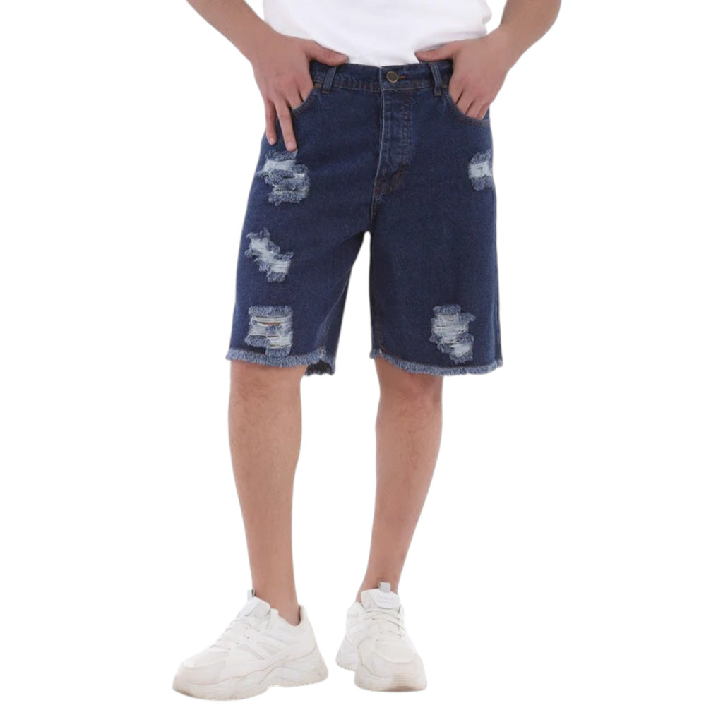 Men's jean shorts cutting
